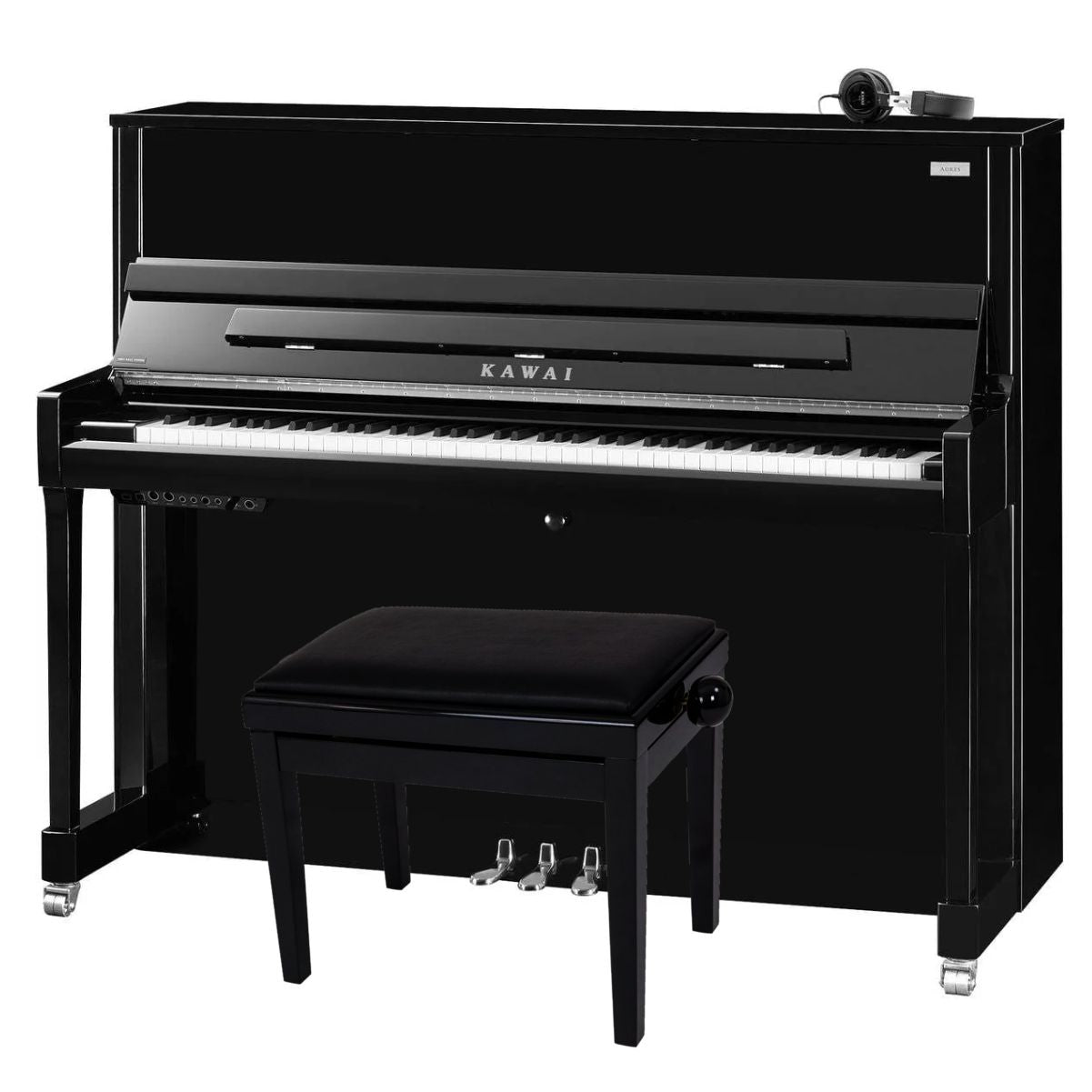 Kawai K300 ATX4 Anytime Silent Upright Piano; Polished Ebony & Silver Fittings | INCL £300 EXTRA DISCOUNT UNTIL 30TH JUNE