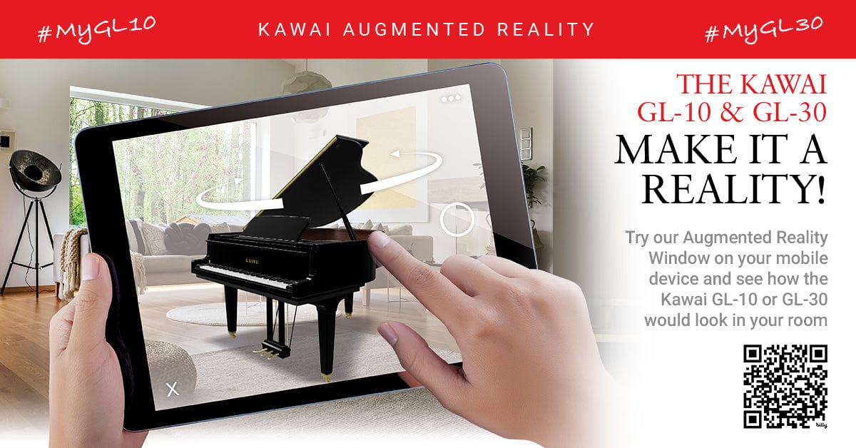 Kawai GL30 166cm Grand Piano; Polished Ebony