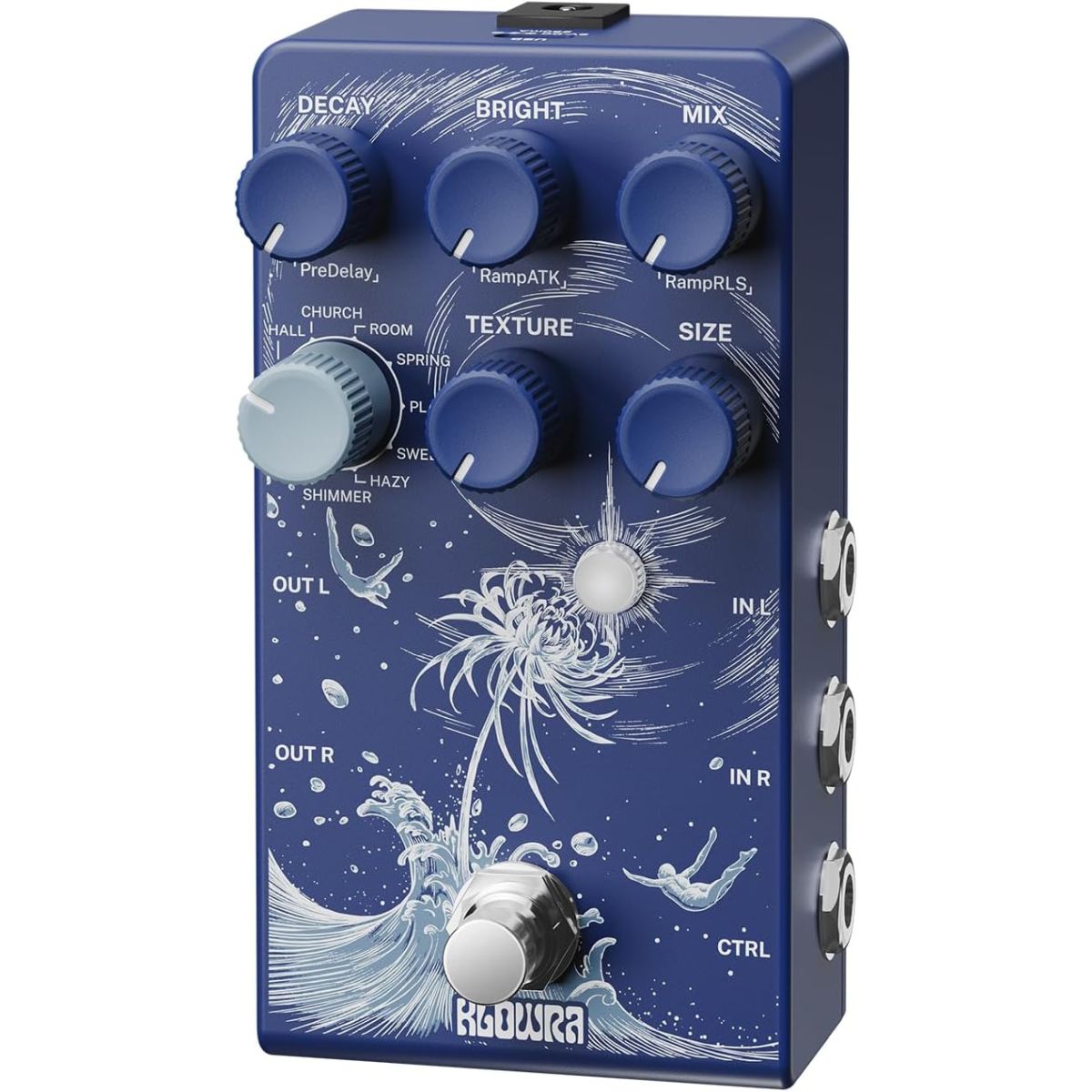 Klowra Effects Limbo Reverb Pedal | With FREE Pedal Topper