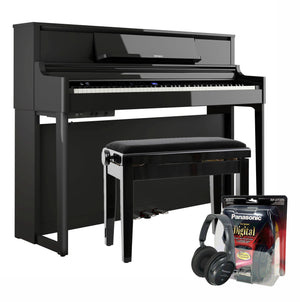 Roland LX5 Digital Piano Value Package; Polished Ebony