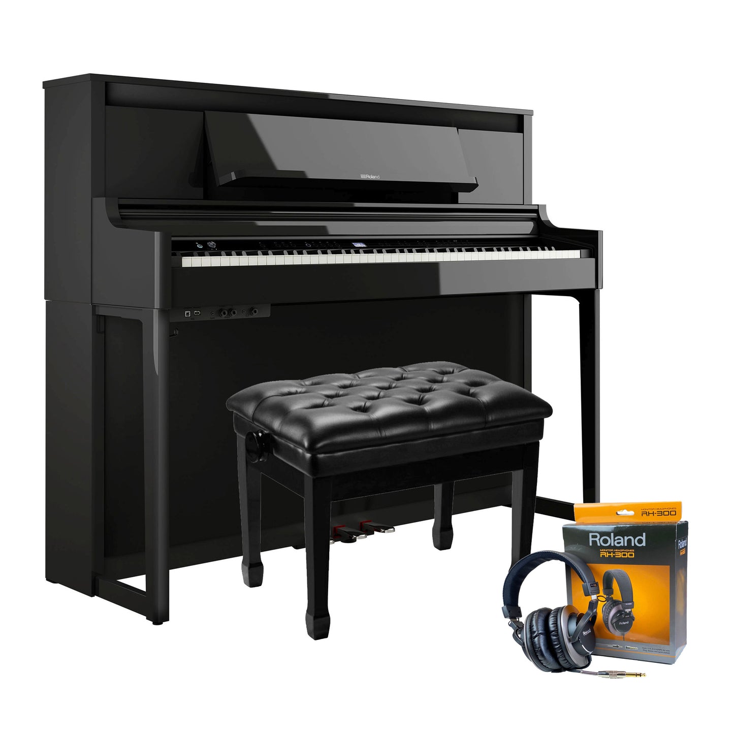 Roland LX6 Digital Piano Concert Package; Polished Ebony