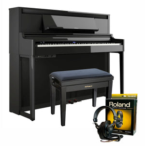Roland LX6 Digital Piano Premium Package; Polished Ebony