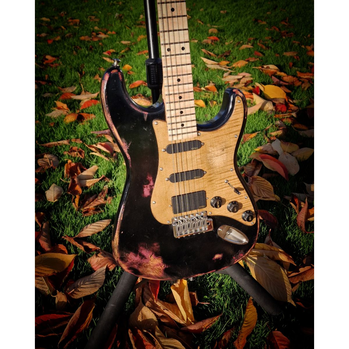 Moore Guitars Samuel; Black O/ Pink #008