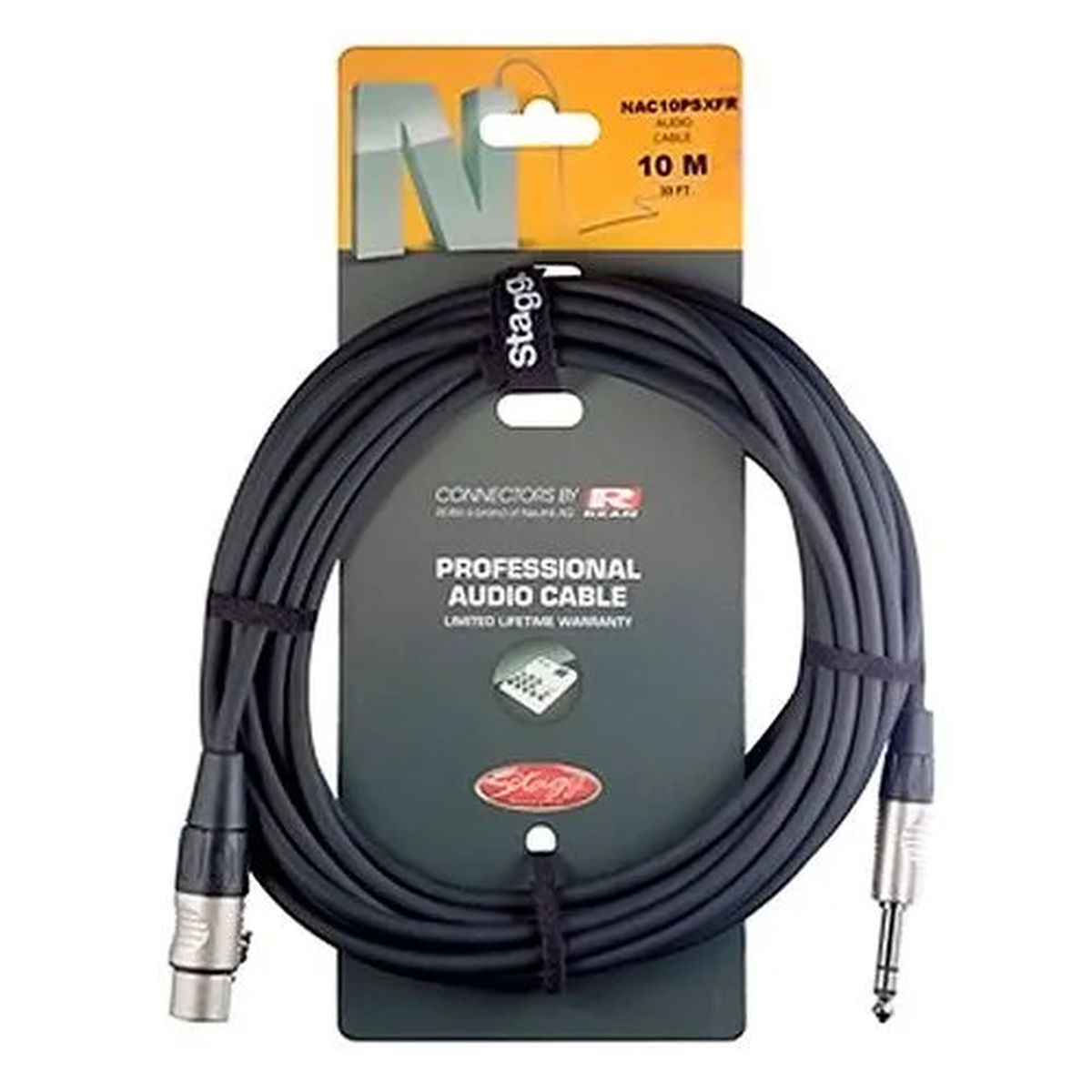 Stagg Music NAC10PSXFR Female XLR to Balanced TRS Jack Cable | 10 Metres