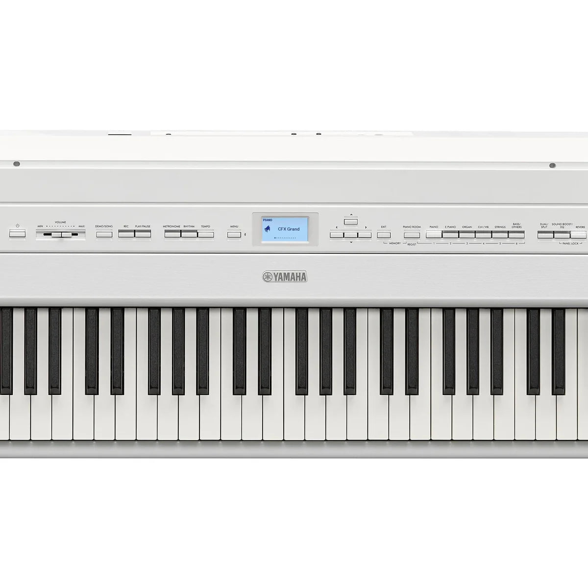 Yamaha P525 Portable Digital Piano; White Stand & Bench Bundle