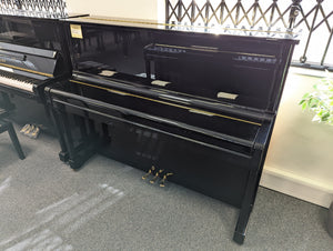 Second Hand Kemble K121ZT Upright Piano in Polished Ebony with Height Adjustable Stool Serial No: 313268