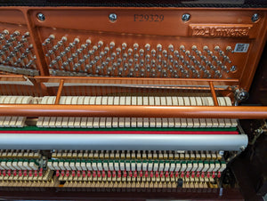 Second Hand Feurich 122 Universal Upright Piano; Polished Bordeaux: Serial No: F29329