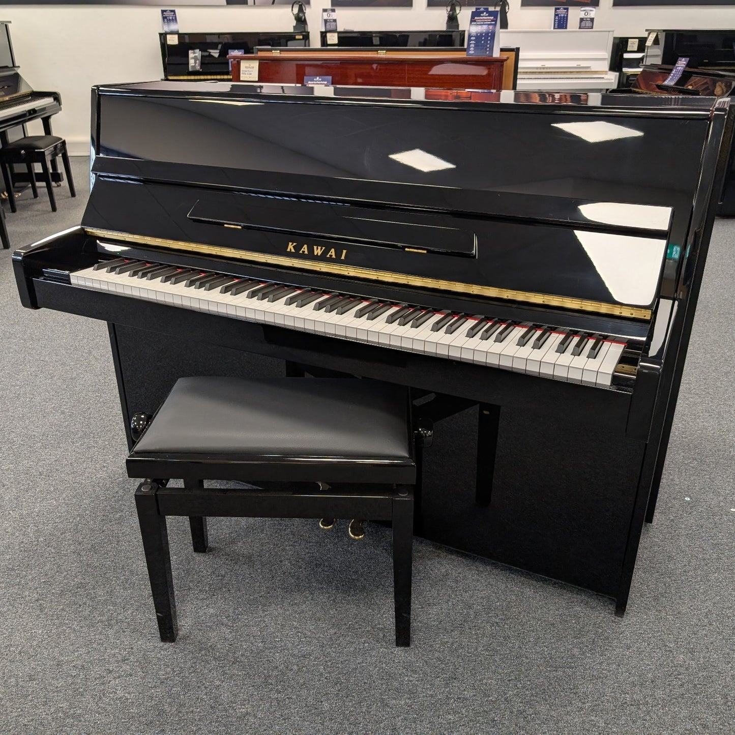 Kawai K15E Upright Piano in Polished Ebony: Serial No: F125074 | Second Hand