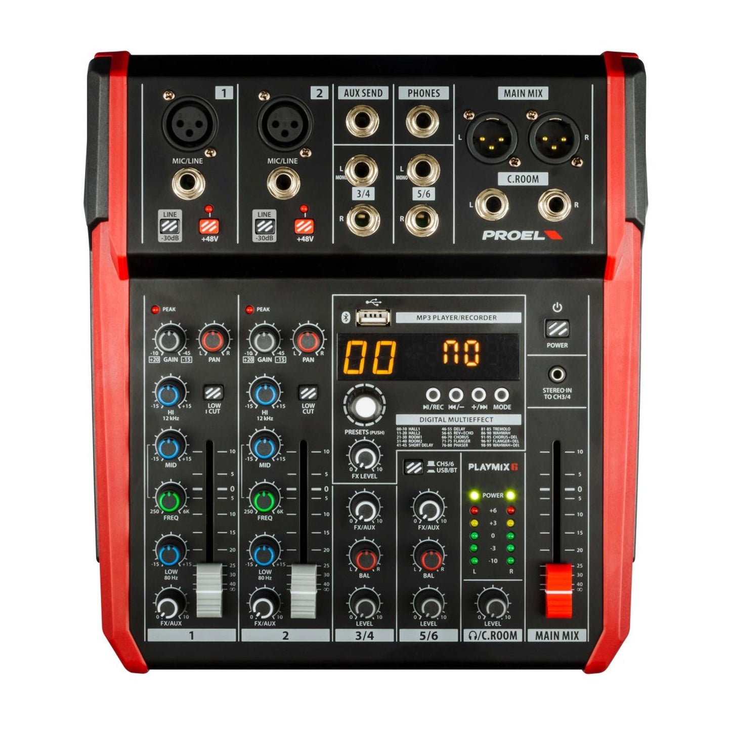Proel Playmix6 6-In Mixer with FX and USB