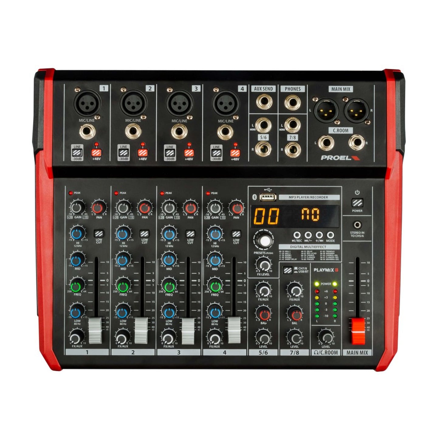 Proel Playmix8 8-In Mixer with FX and USB