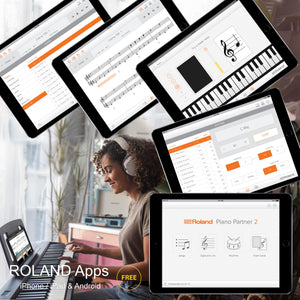Roland LX6 Digital Piano Value Package; Polished Ebony