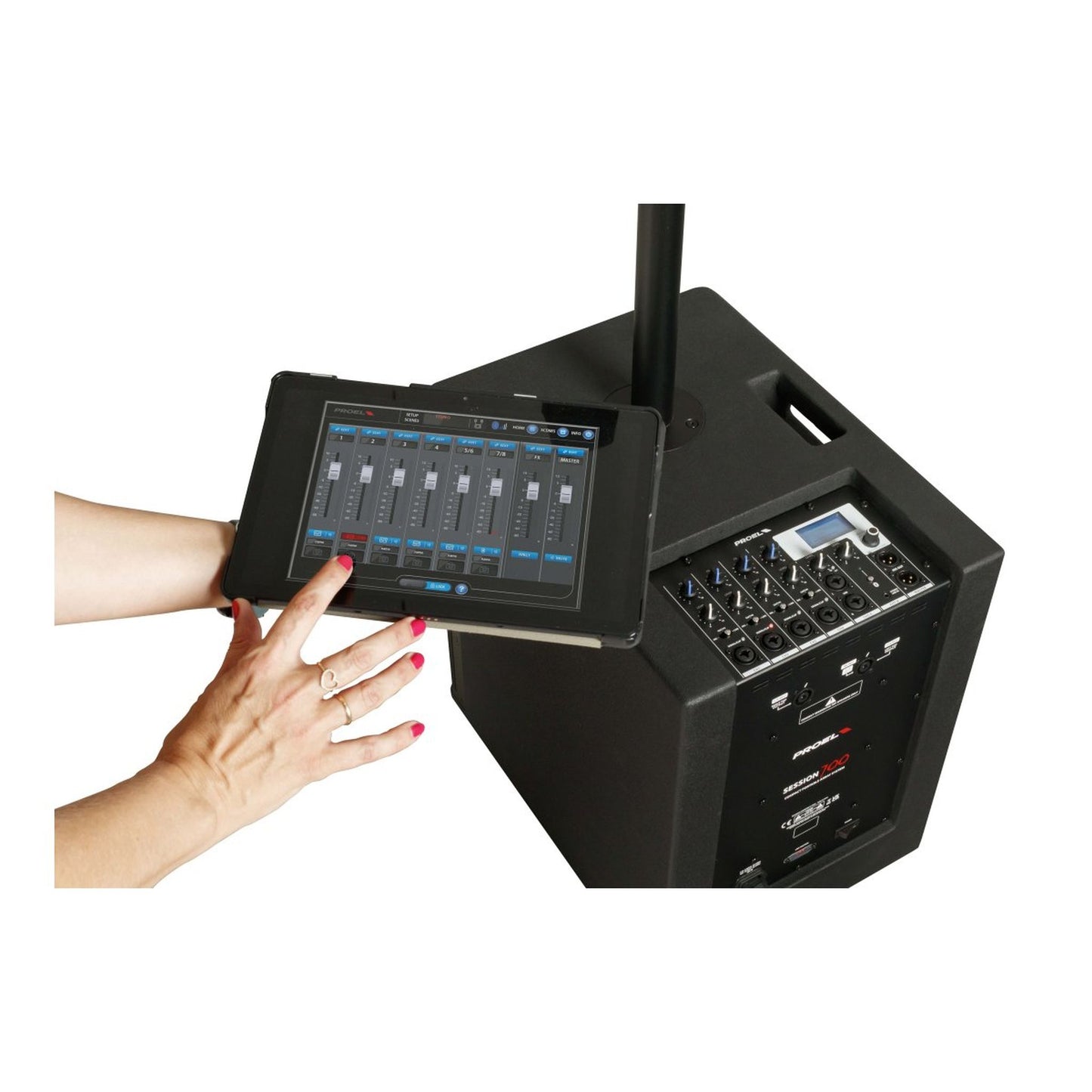 Proel Session700 1400W Compact Portable Array System with Digital Mixer