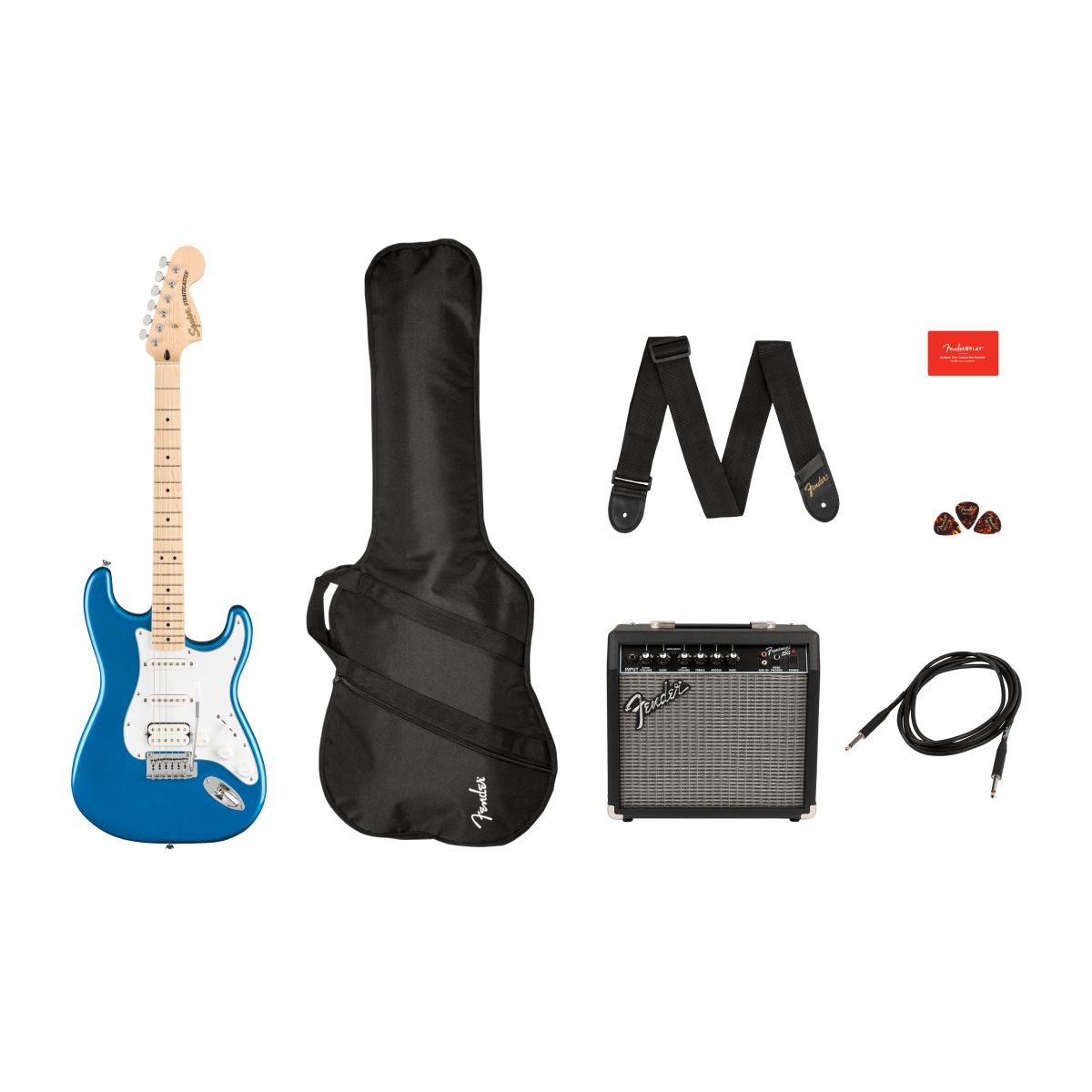 Squier Affinity Stratocaster HSS Guitar Pack Lake Placid Blue