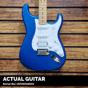 Fender Standard Stratocaster; HSS, Maple Fingerboard, White Pickguard, Aqua Marine Metallic