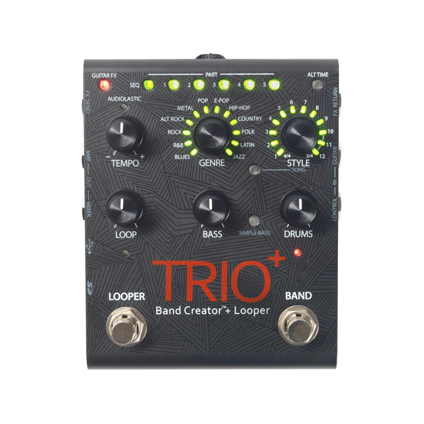 Digitech TRIO+ Band Creator & Looper Effects Pedal | With 2 FREE Pedal Toppers