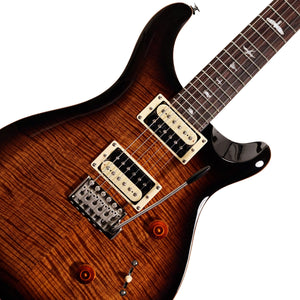 PRS SE Custom 24 Electric Guitar; Black & Gold Sunburst Quilt