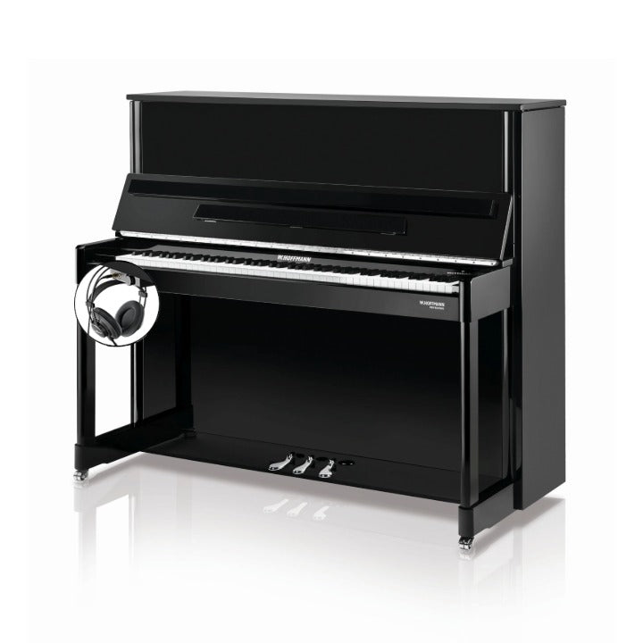 W. Hoffmann Professional P126 Upright Piano in Polished Ebony with Vario Duet Silent System