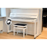 W. Hoffmann Professional P120 Upright Piano in Polished White with Vario Duet Silent System