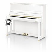 W. Hoffmann Vision V6 Upright Piano in Polished White with Vario Duet Silent System