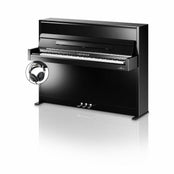 C. Bechstein Academy A2 Upright Piano in Polished Ebony with chrome Fittings with Vario Duet Silent System