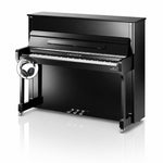 C. Bechstein Residence R4 Contur Upright Piano in Polished Ebony with chrome Fittings with Vario Duet Silent System