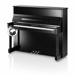 C. Bechstein Residence R6 Classic Upright Piano in Polished Ebony with chrome Fittings with Vario Duet Silent System