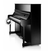 C. Bechstein Residence R6 Style Upright Piano in Polished Ebony with chrome Fittings with Vario Duet Silent System