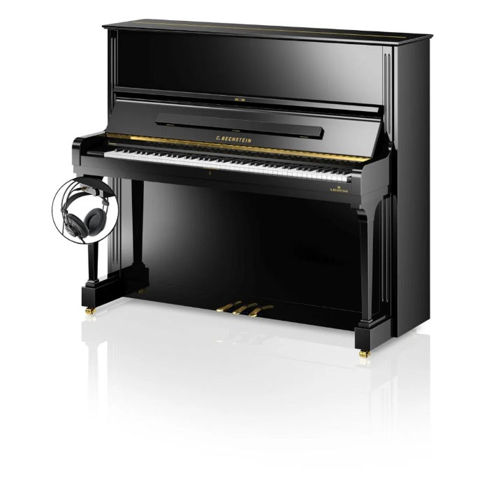 C. Bechstein Concert C8 Upright Piano in Polished Ebony with Vario Duet Silent System