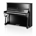 C. Bechstein Concert C8 Upright Piano in Polished Ebony with Chrome Fittings with Vario Duet Silent System