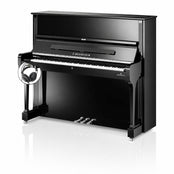 C. Bechstein Concert C8 Upright Piano in Polished Ebony with Chrome Fittings with Vario Duet Silent System
