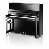 W. Hoffmann Vision V8 Upright Piano in Polished Ebony with Chrome Fittings with Vario Duet Silent System