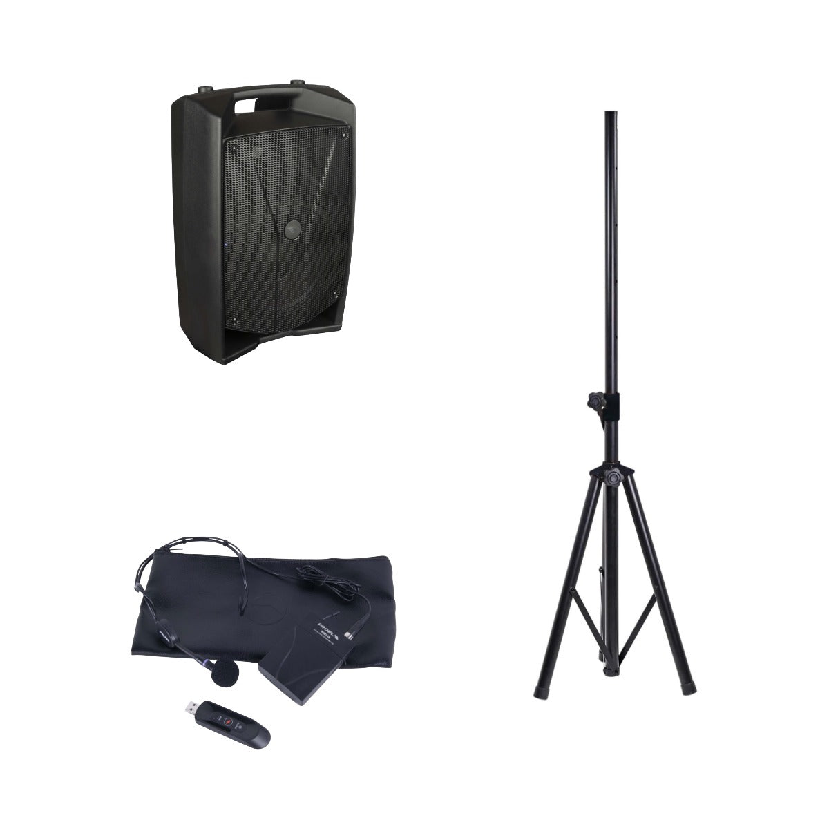 Proel V10PRO 10" Active PA Speaker with Wireless Headset Microphone - Ideal for Presenters & Fitness
