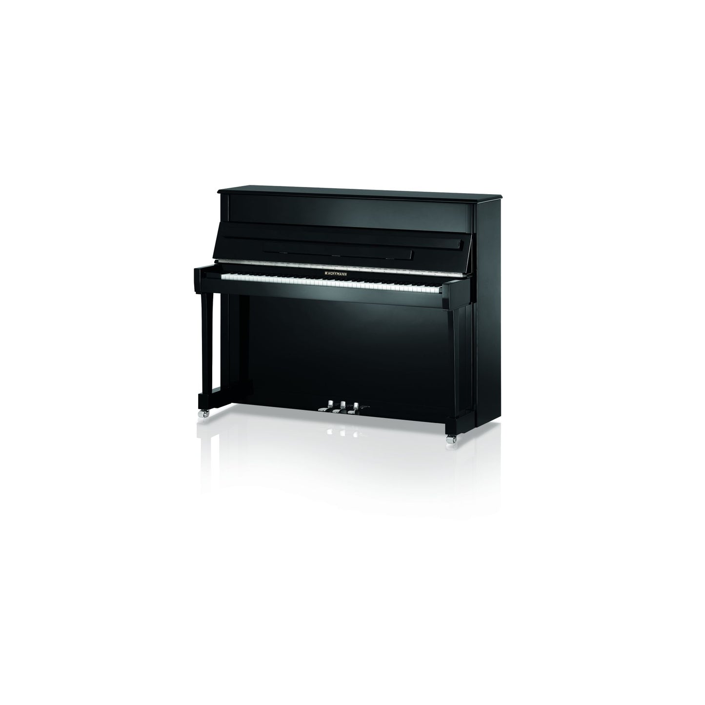 W. Hoffmann Tradition T122 Upright Piano in Polished Black with Chrome Fittings