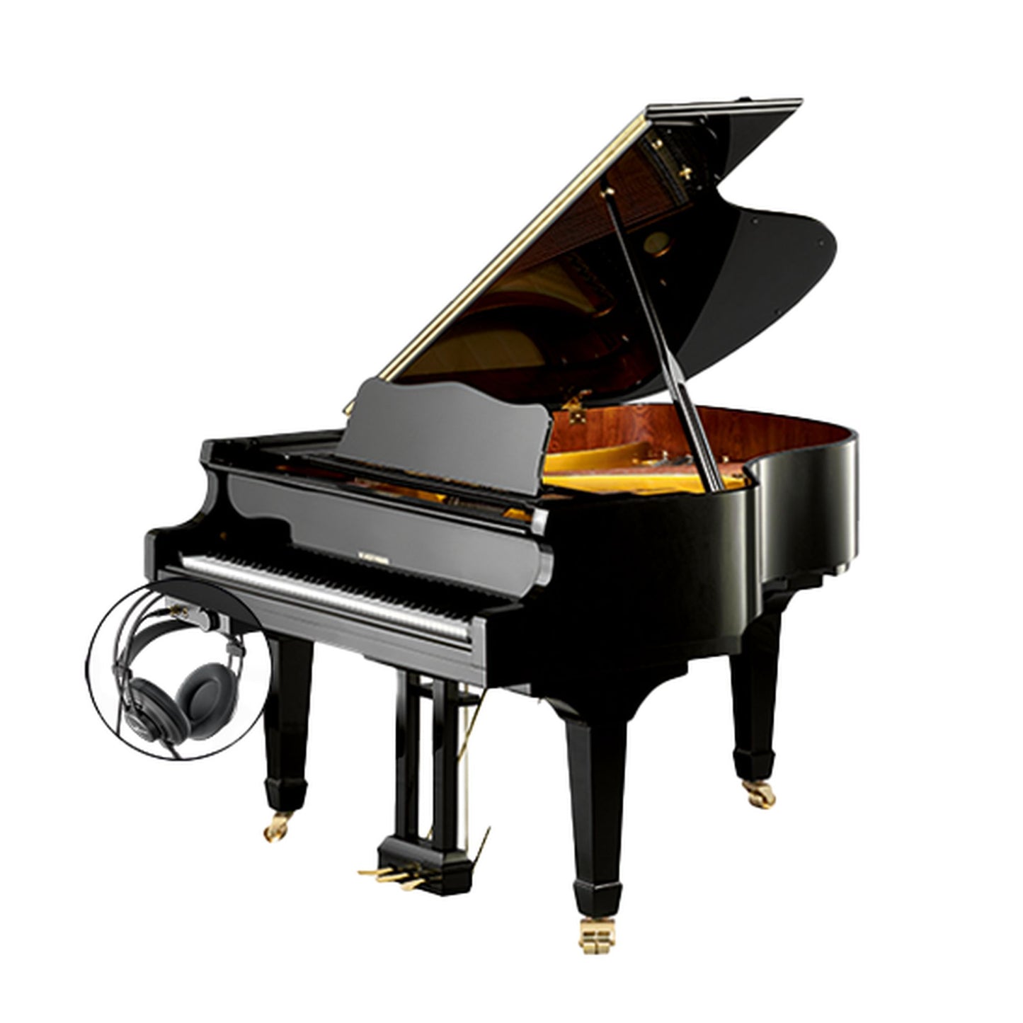 W. Hoffmann Vision V158 Grand Piano in Polished Ebony with Vario Duet Silent System