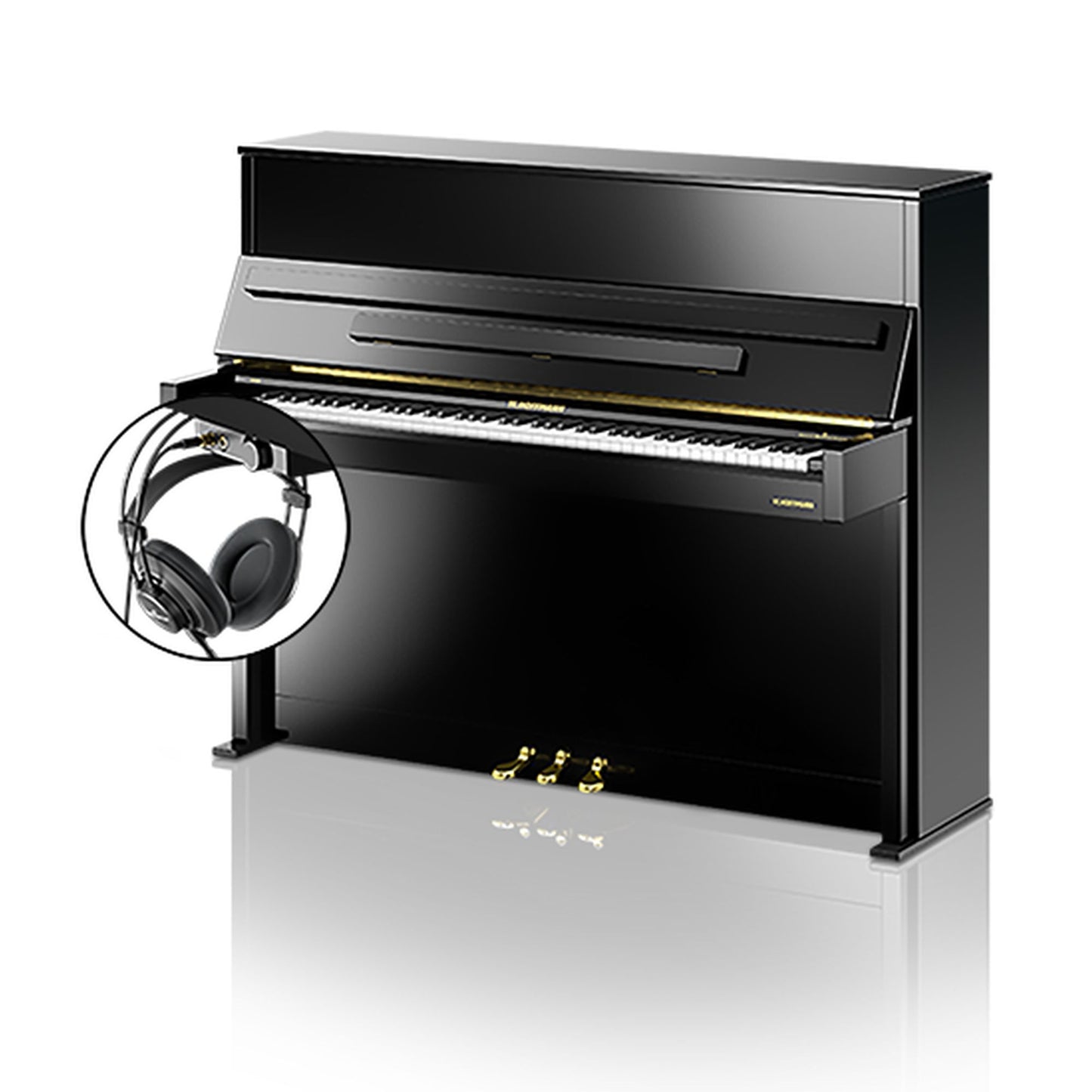 W. Hoffmann Vision V4 Upright Piano in Polished Ebony with Vario Duet Silent System