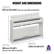Yamaha YDP-S35 White Digital Piano; Serial No: BCFM01007; Ex Display Model; 3 Year Warranty