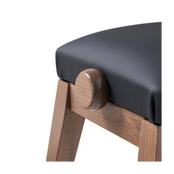 HIDRAU Premiuim Rise & Fall Piano Stool; Black Vinyl And Matching Wood Veneer Legs