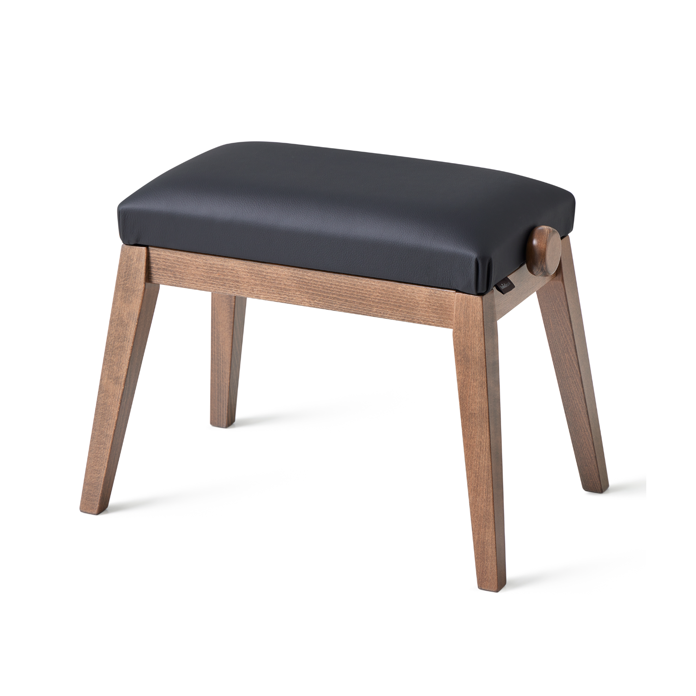 HIDRAU Premiuim Rise & Fall Piano Stool; Black Vinyl And Matching Wood Veneer Legs
