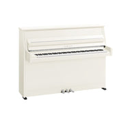 Yamaha B10 Upright Piano; Polished White & Chrome Fittings