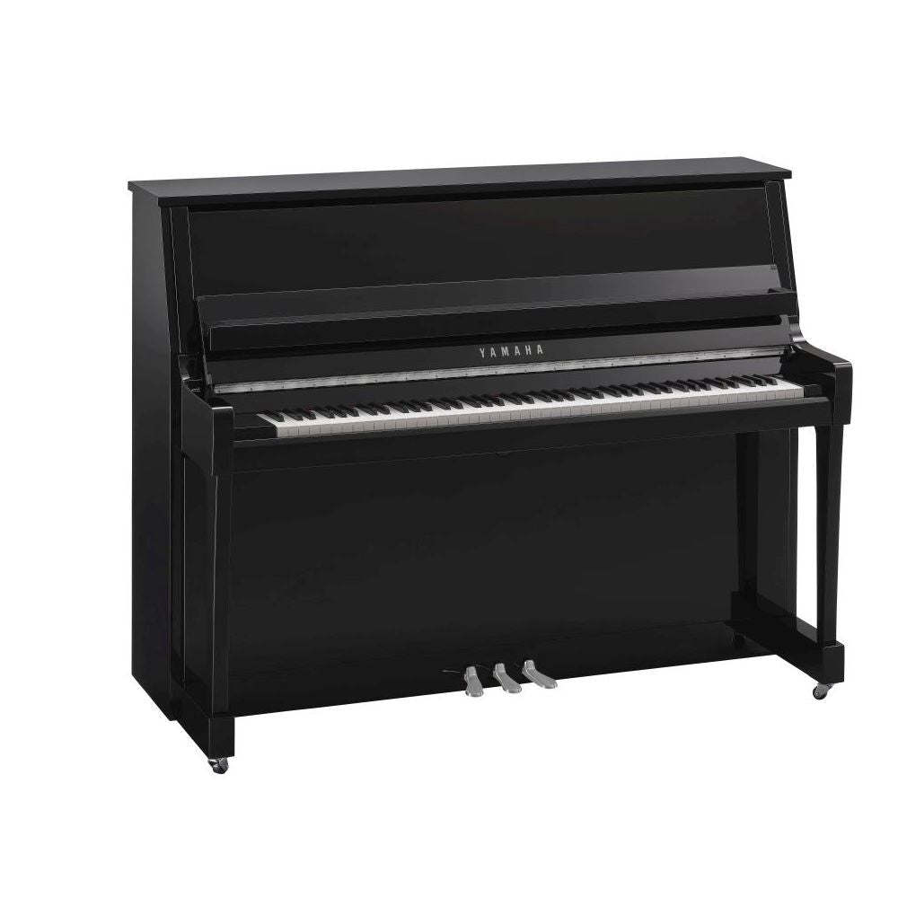 Yamaha B20 Upright Piano; Polished Ebony & Chrome Fittings