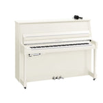 Yamaha B20 Upright Piano; Polished White & Chrome Fittings