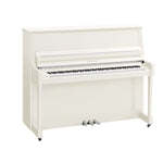 Yamaha B30 Upright Piano; Polished White & Chrome Fittings