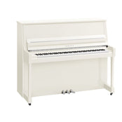 Yamaha B30 Upright Piano; Polished White & Chrome Fittings