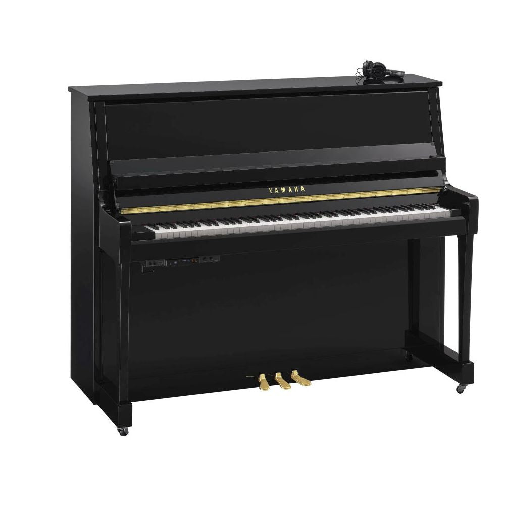 Yamaha B30 SC3 Silent Upright Piano; Polished Ebony