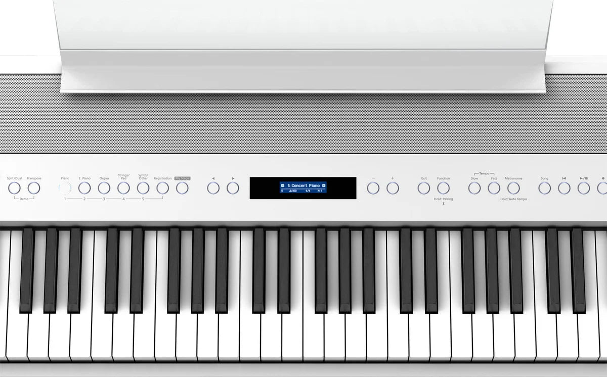Roland FP90X Portable Digital Piano; White Stand & Bench Bundle