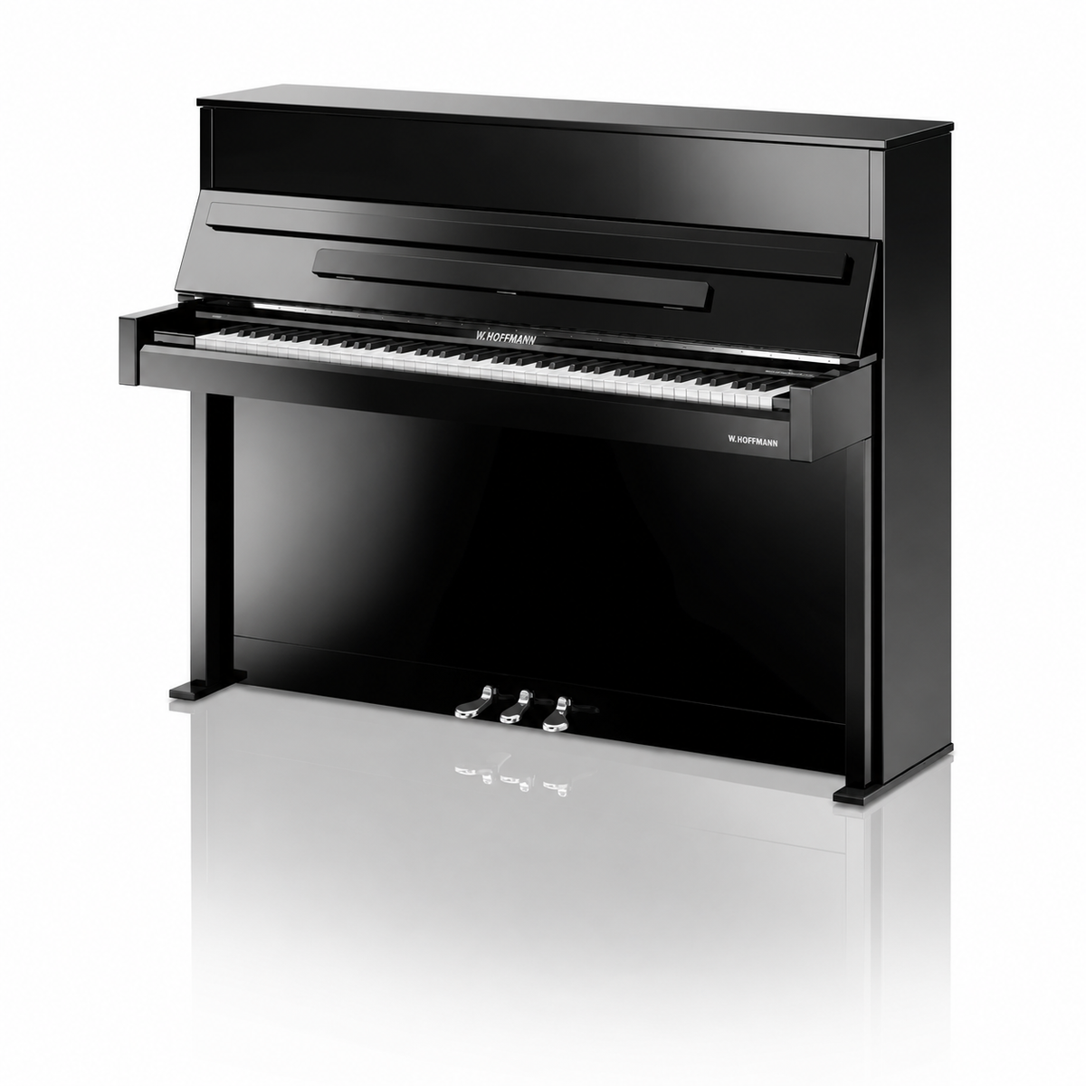 W. Hoffmann Vision V4 Upright Piano in Polished Ebony with Chrome Fittings
