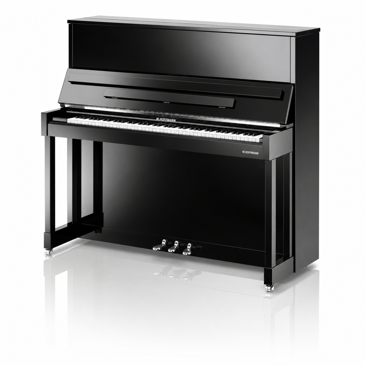 W. Hoffmann Vision V8 Upright Piano in Polished Ebony with Chrome Fittings