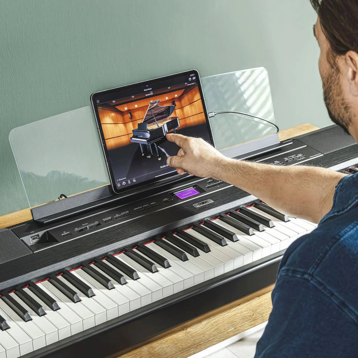 Yamaha P525 Portable Digital Piano; White Stand & Bench Bundle