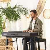 Yamaha P525 Portable Digital Piano; White Stand & Bench Bundle