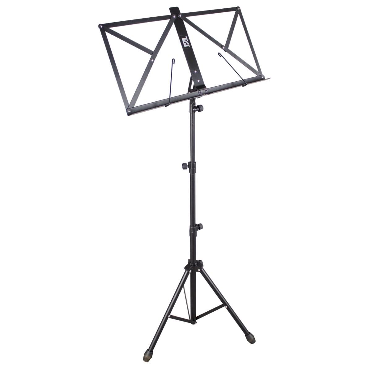 TGI Heavy Duty Folding Music Stand with Carry Bag – Black